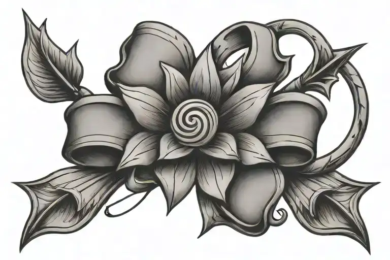 Simple Bow With Om Markings And Arrow Stretched Upwards