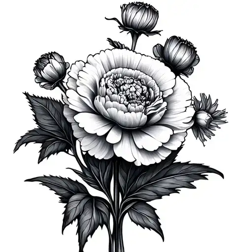 Carnation Flower And Violet Flower Bouquet