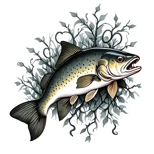 Trout With Vines Growing