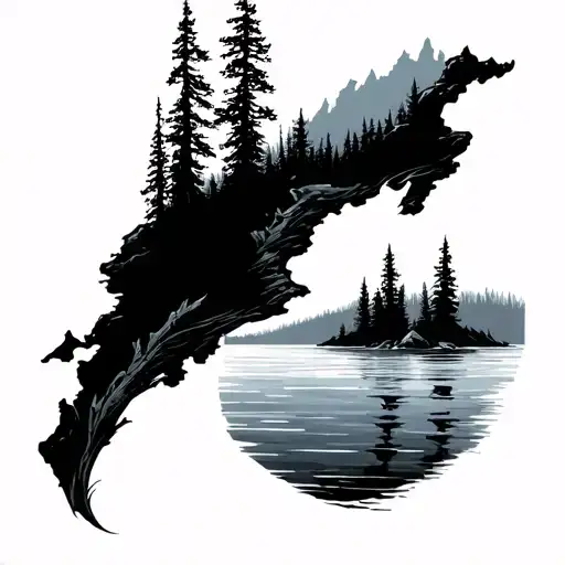 Maine Ocean And Woods