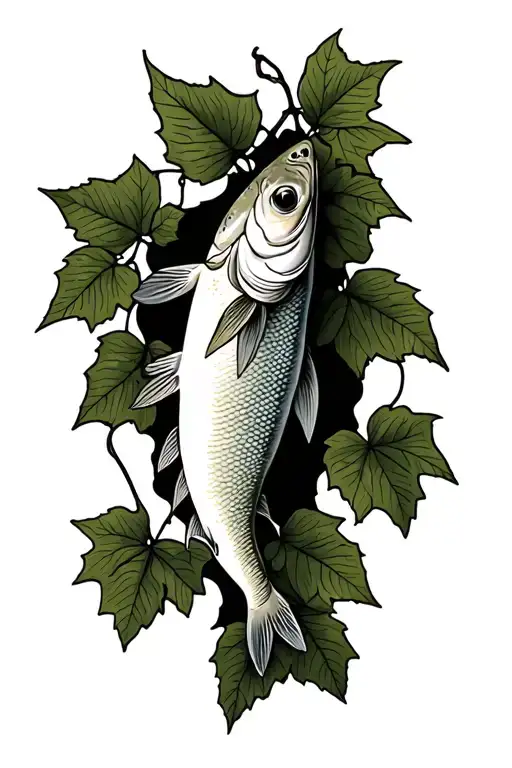 Trout With Muscadine Vine Growing