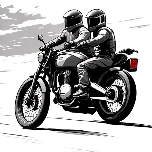 2 Moterbike Riding In To Distance