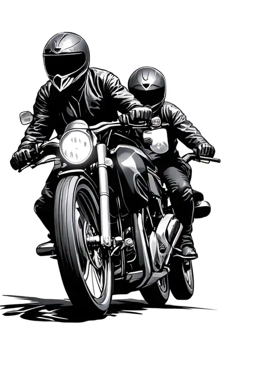 2 Moterbike Riding In To Distance