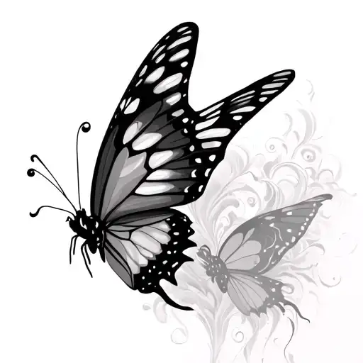 Gothic Butterfly Flying
