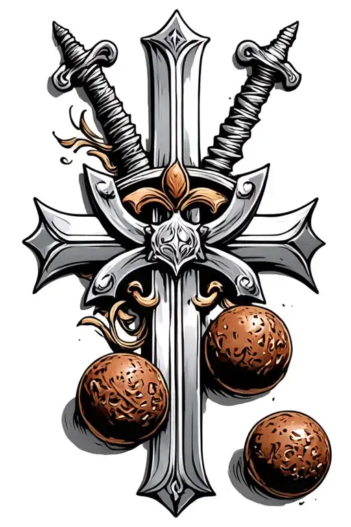 Malteser Cross With Swords