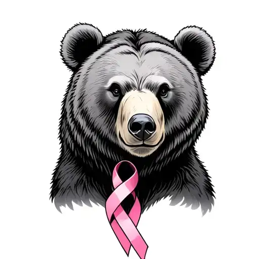 Bear With Cancer Ribbon