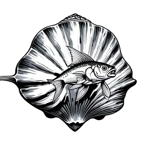 Fishing On Sea Shell