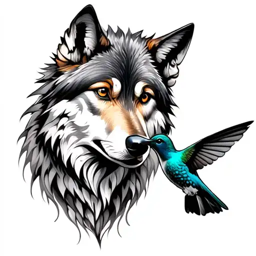 Wolf And Hummingbird