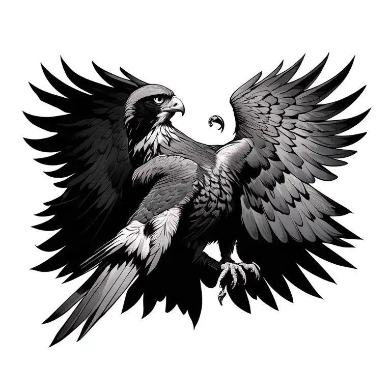 Croatian Falcon Spreading Wings