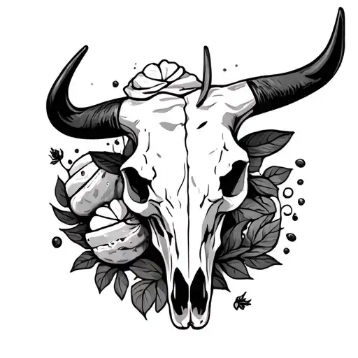 Dessert Scene With Bull Skull