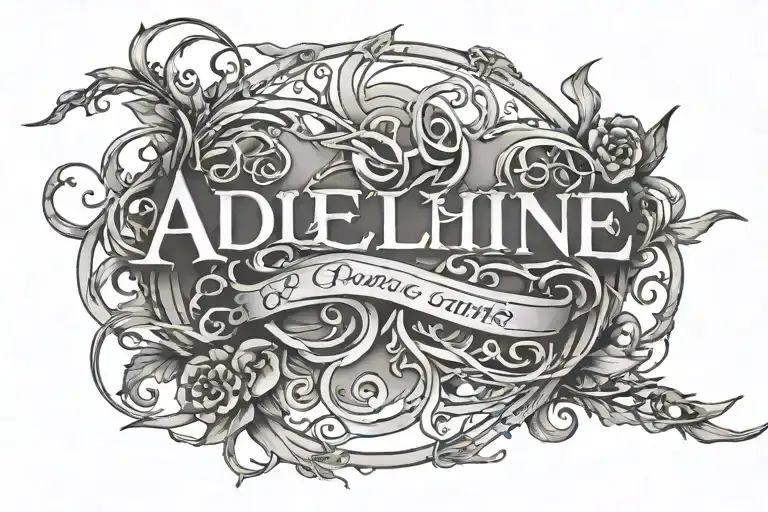 Adeline Name With Thorns Intertwined