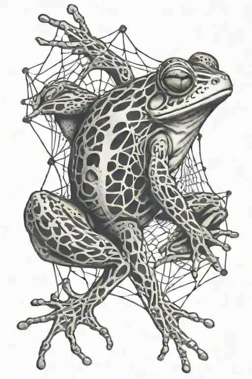 Frog On A Detailed Spiderweb