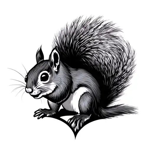 Squirrel Outline Heart