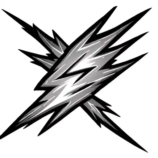 Lightning Bolt Striking With Lightning Storm