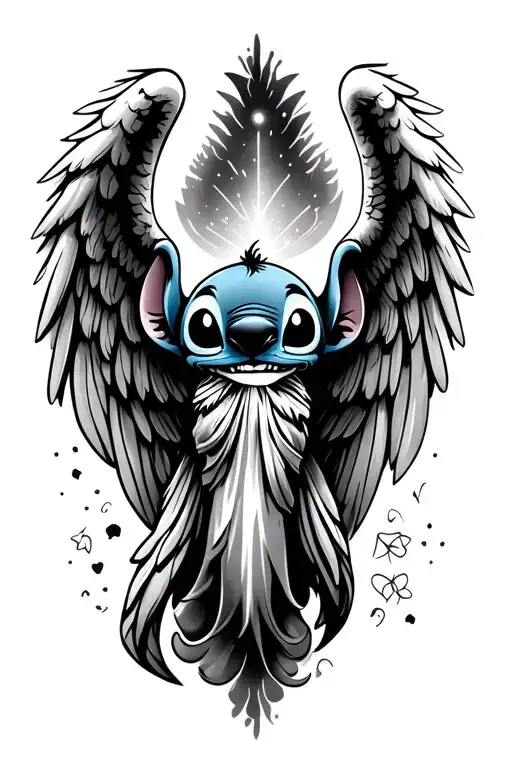 Stitch With Angel Wings For Memorial
