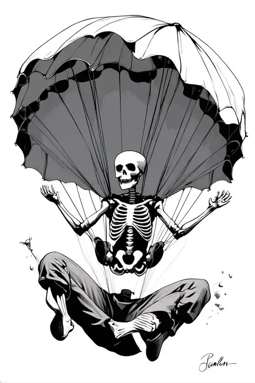 Skeleton Skydiving Under Canopy Made