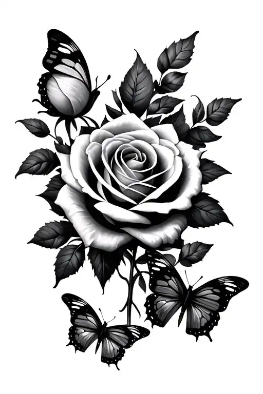 Roses And Butterflies