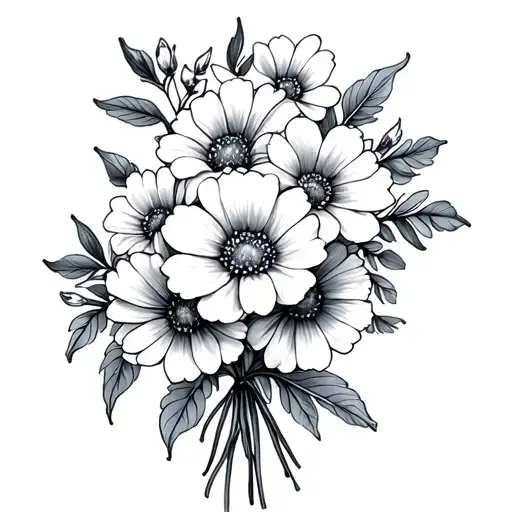 March December July Birth Flower Bouquet