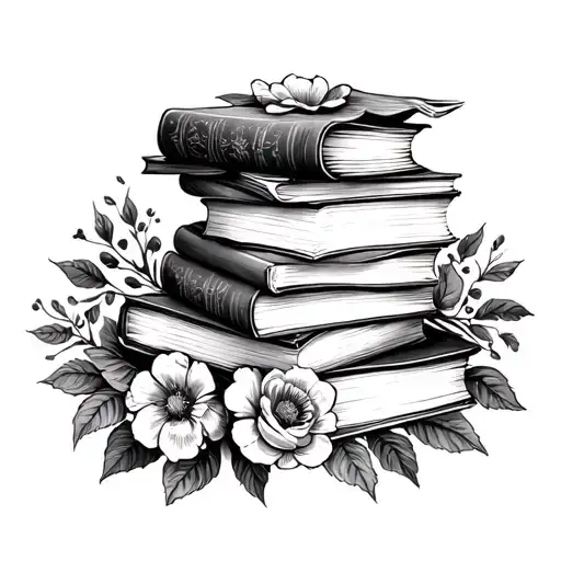 Books Surrounded By Florals