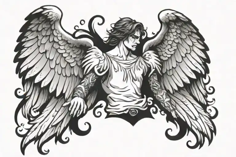 Angel Wings Spread He Walk Alone