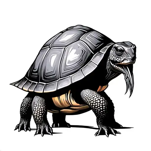 African Tortise Walking Towards