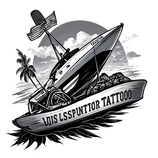 Travel And Sport Themed Tattoo Design