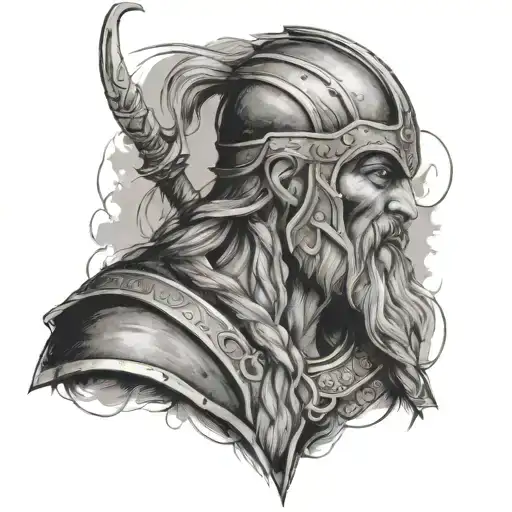 Viking Warrior Surviving Through Hardships Schwarz Half Sleeve