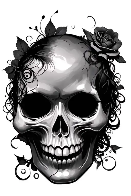 Smile Now Cry Later Side View Girly Skull Face