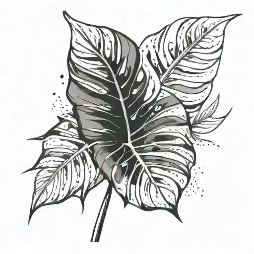 Monstera Leaf Trash Polka