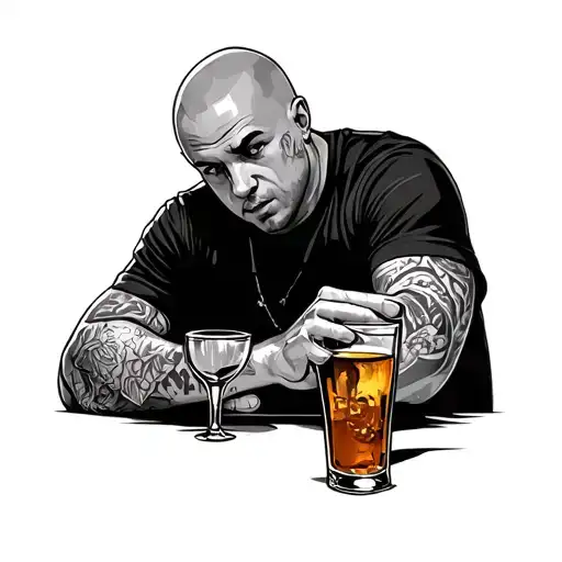 Skinheads Drunk At A Bar