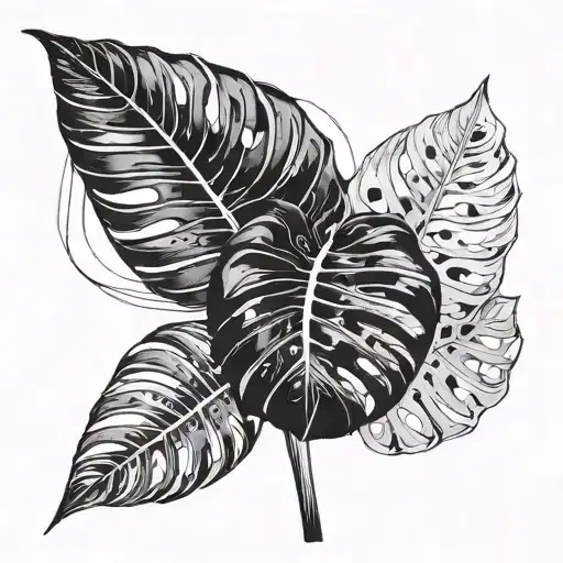 Monstera Leaf Trash Polka