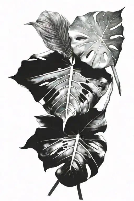 Monstera Leaf Trash Polka