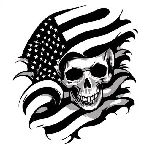 American Flag Skull