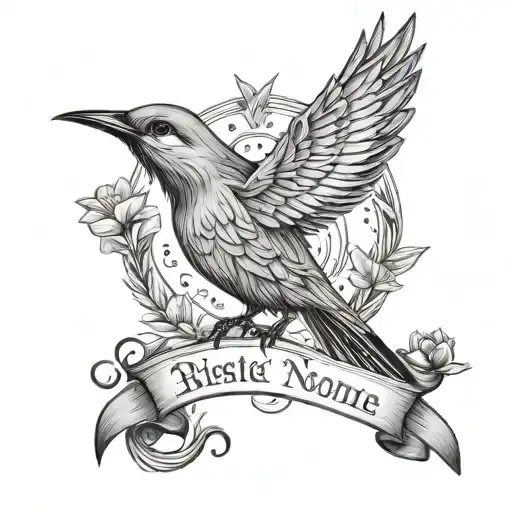 Bird And Name Written