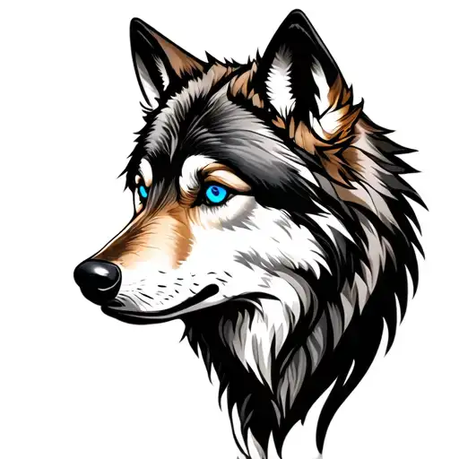 Wolf With Blue Eyes