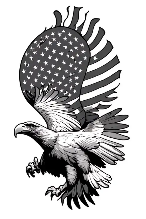 American Flag Waving America Eagle
