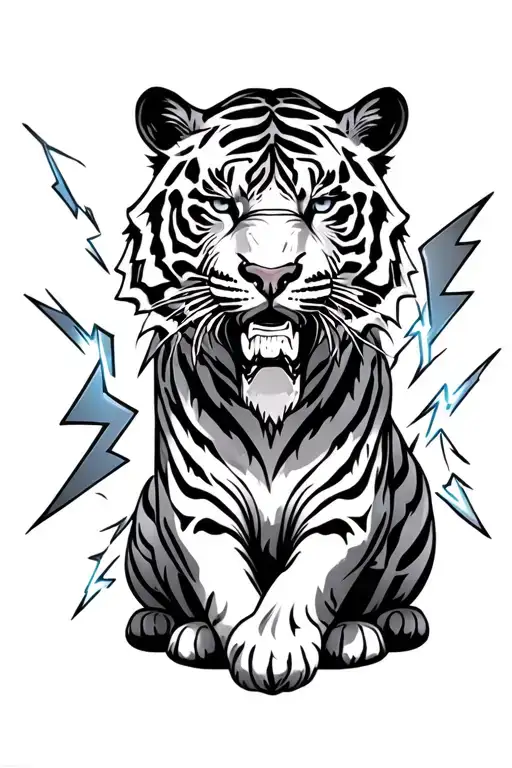 Rose Tiger Lightning Bolts Striking