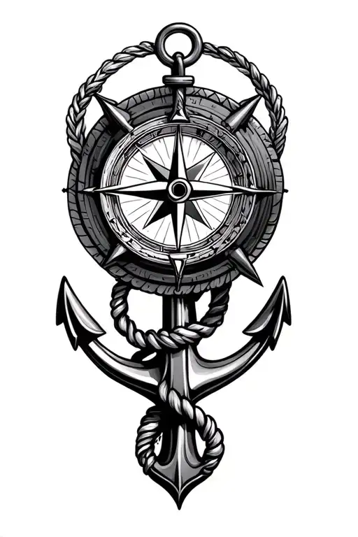 Compass And Anchor Intertwined