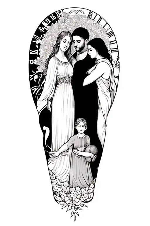 Create Me A Leg Sleeve Containing Family Faith And Time