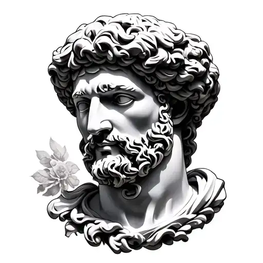 Greek Sculture Head Surrounded