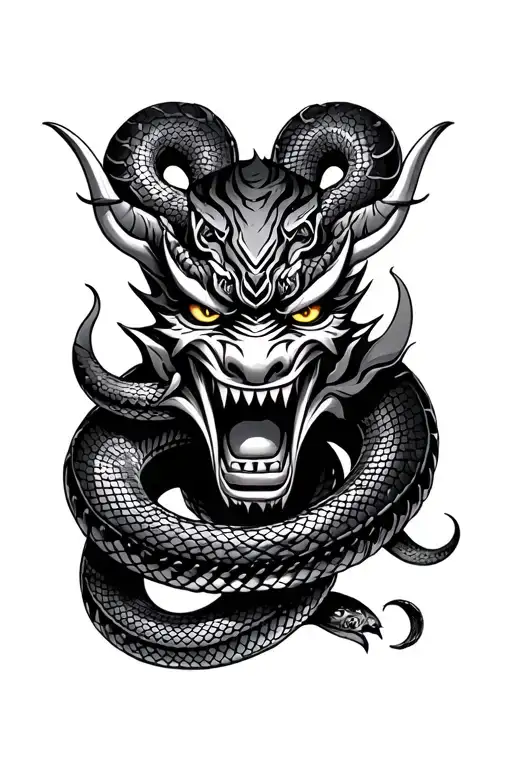 Oni Mask With Snake
