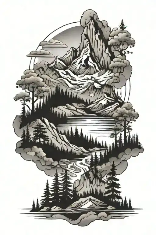 Mountains And Forest