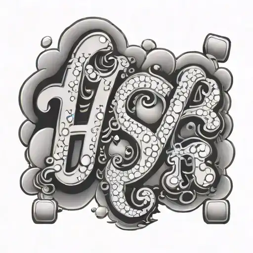 Bubble Letters H U S T L E