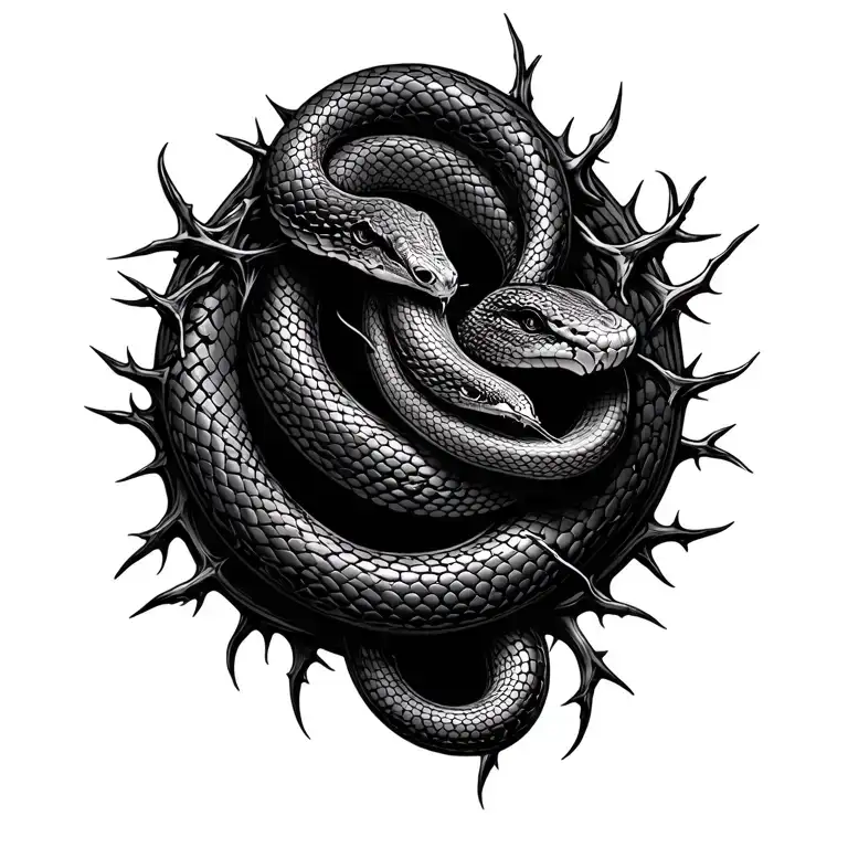 Snake In Thorns Intertwined