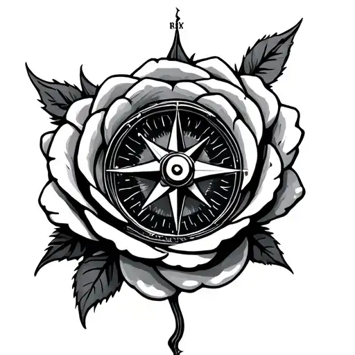 Compass Inside A Rose