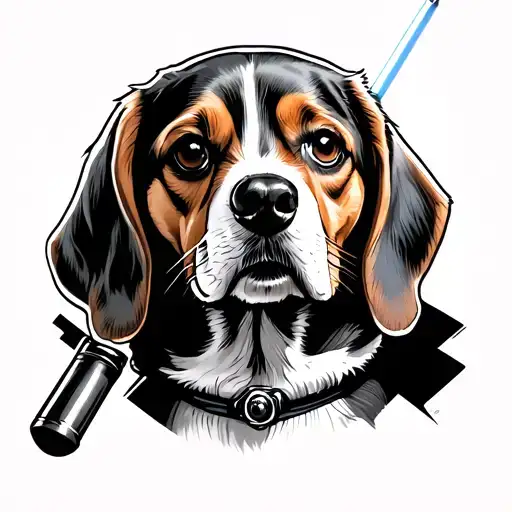 Beagle Jedi Lightsaber