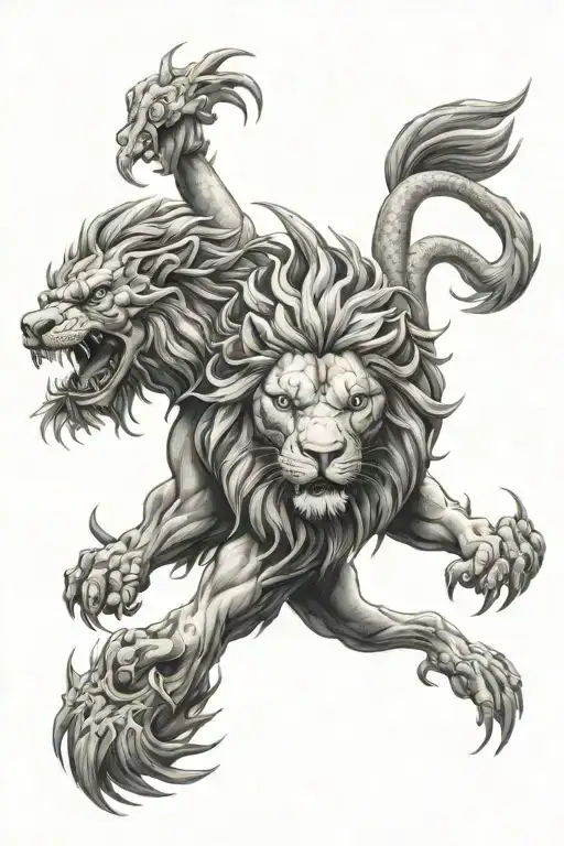 Lion And Dragon Emerging