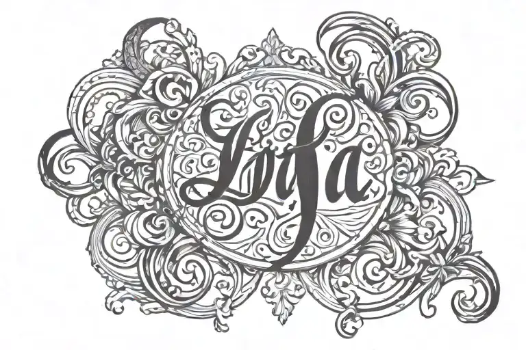 Ambigram Tattoo Of Lia And Noa