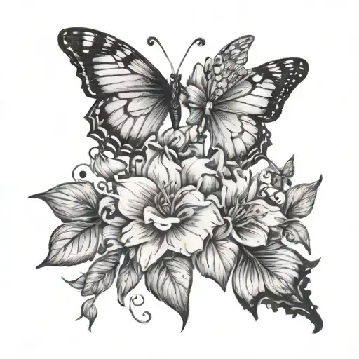 Everything Happens For A Reason Floral Picture And Butterflies