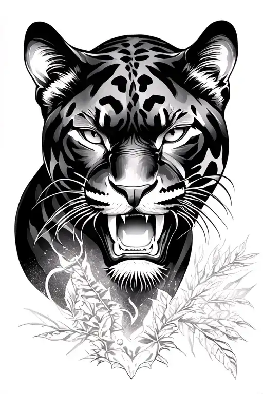 Fierce Black Panther Staring Menacingly